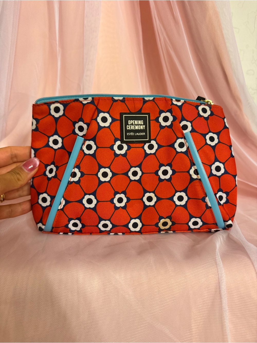🌟🇺🇸👝Estée Lauder Opening Ceremony Floral Zip Makeup Bag Pouch Multicolor